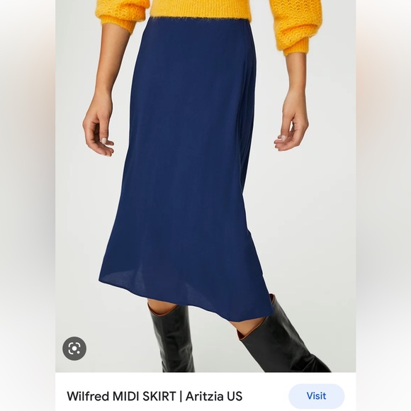 Aritzia MIDI Skirt Navy size 0 - Picture 1 of 6